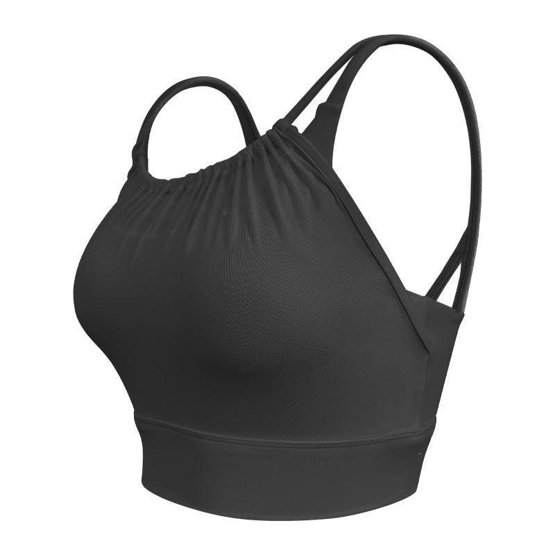 ZIKKA sports fitness fake two-piece breathable fine strap yoga bra