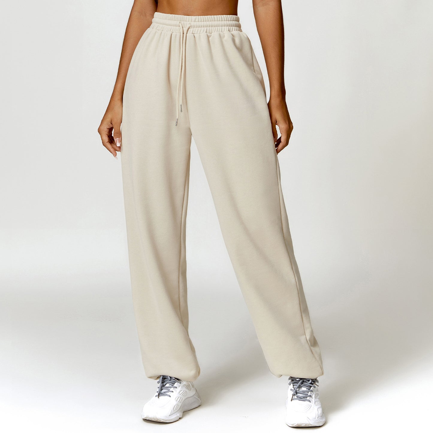 ZIKKA spring high-waisted loose straight leg slacks worn over-legging