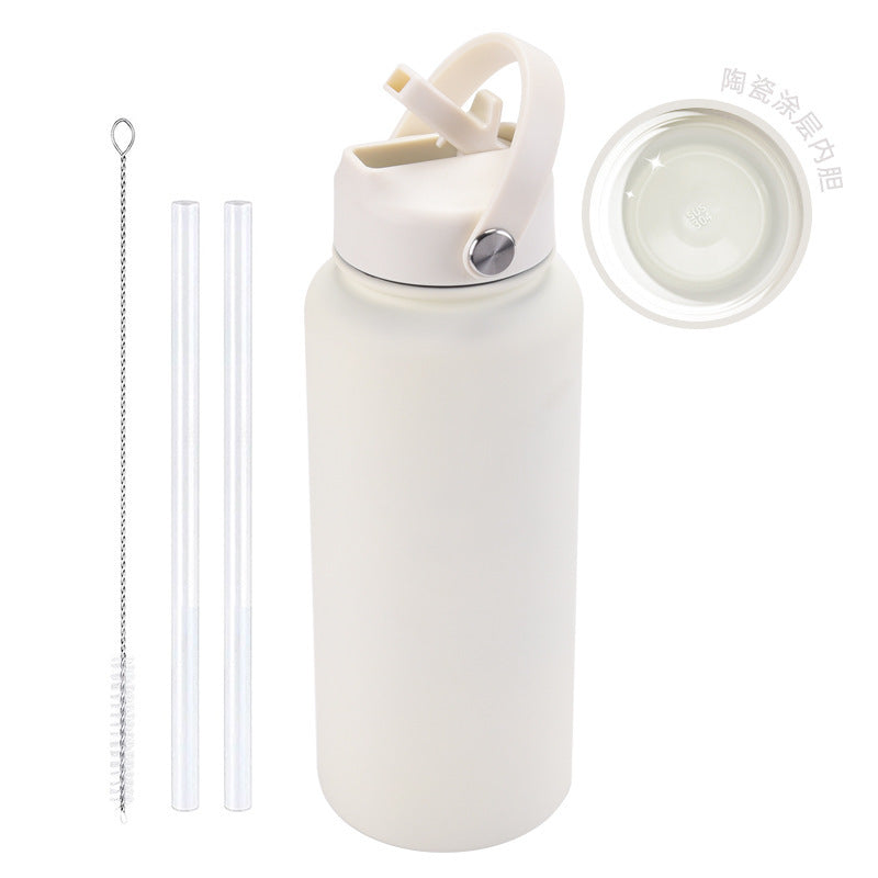 ZIKKA Thermos Portable Handle with Straw Water Cup