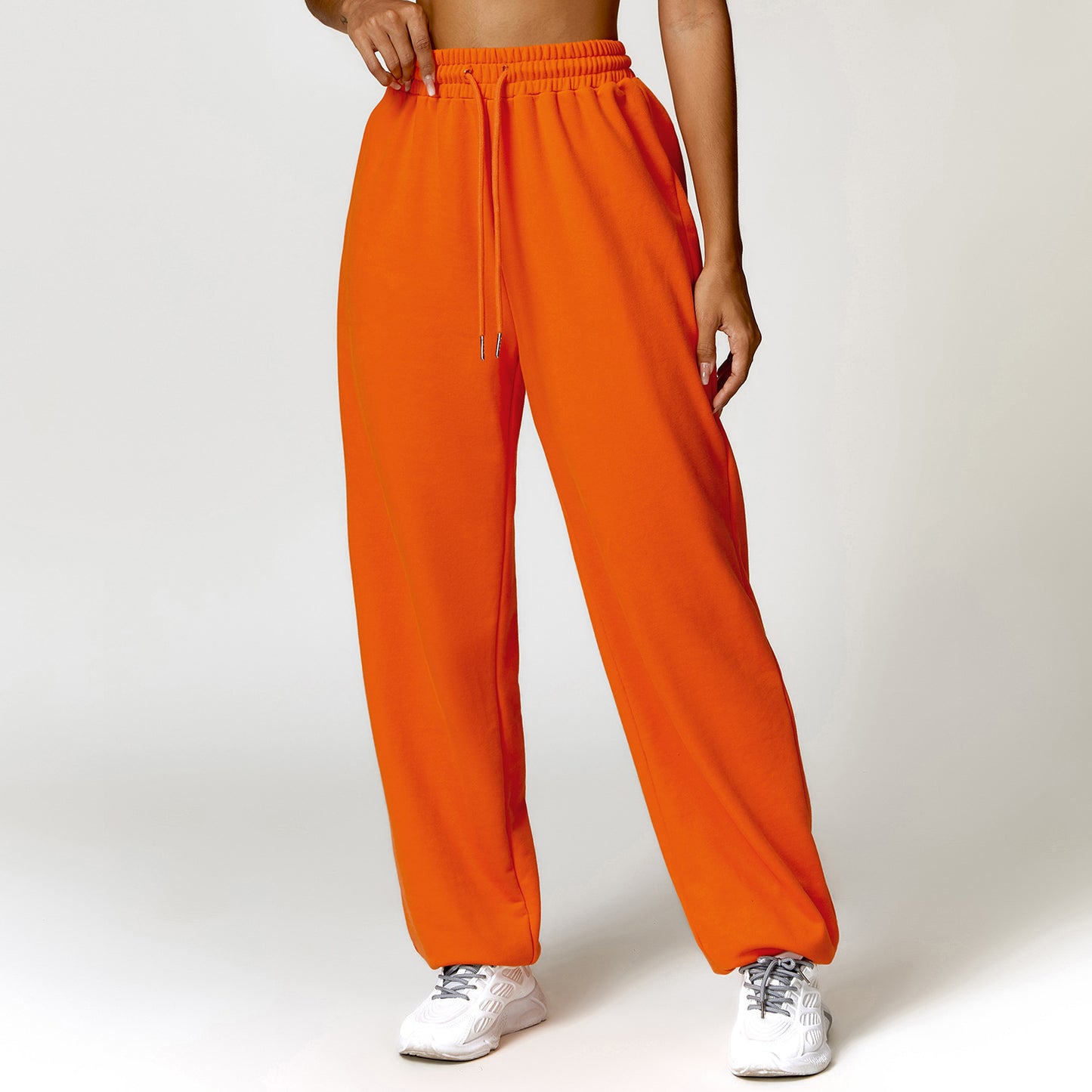 ZIKKA spring high-waisted loose straight leg slacks worn over-legging