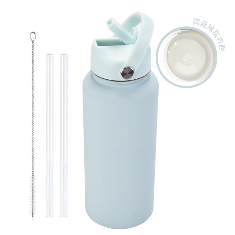 ZIKKA Thermos Portable Handle with Straw Water Cup