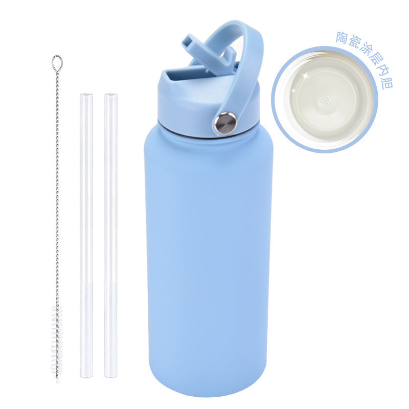 ZIKKA Thermos Portable Handle with Straw Water Cup