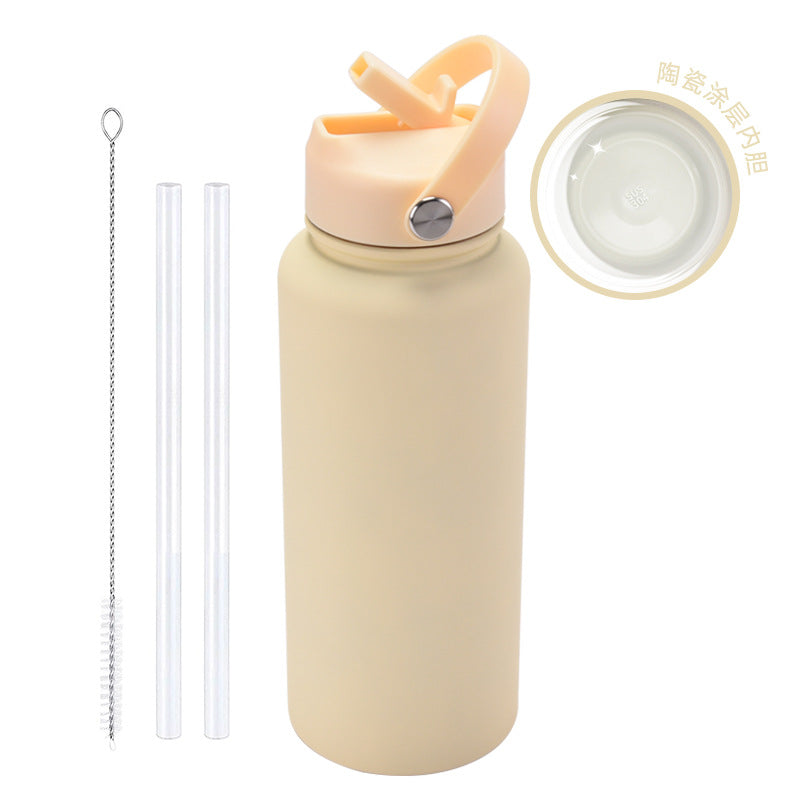 ZIKKA Thermos Portable Handle with Straw Water Cup