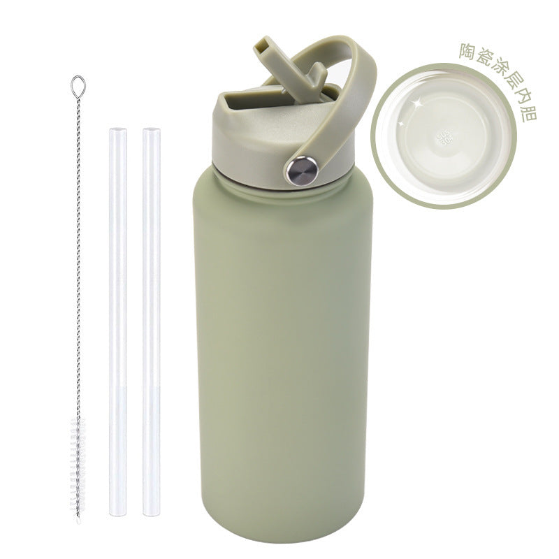 ZIKKA Thermos Portable Handle with Straw Water Cup