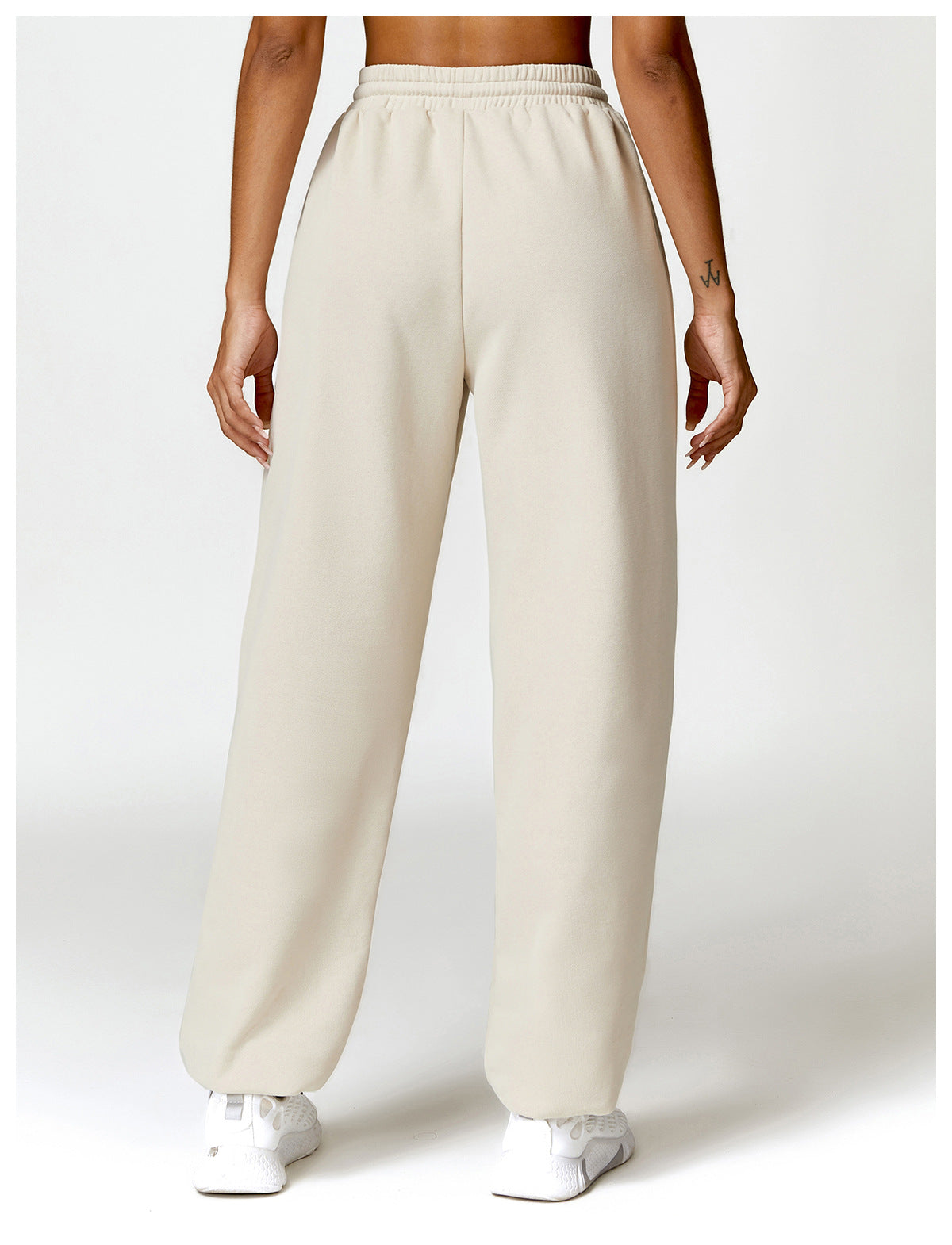 ZIKKA spring high-waisted loose straight leg slacks worn over-legging