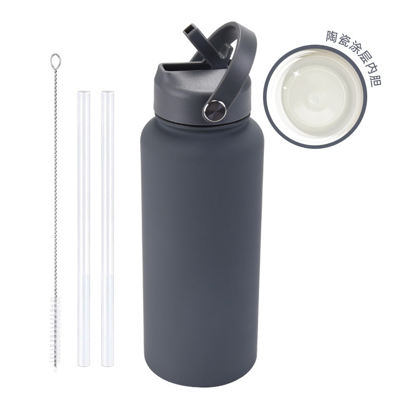 ZIKKA Thermos Portable Handle with Straw Water Cup