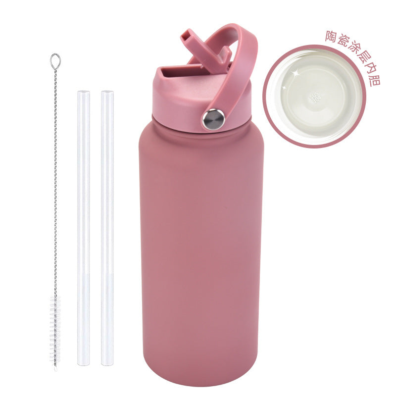 ZIKKA Thermos Portable Handle with Straw Water Cup