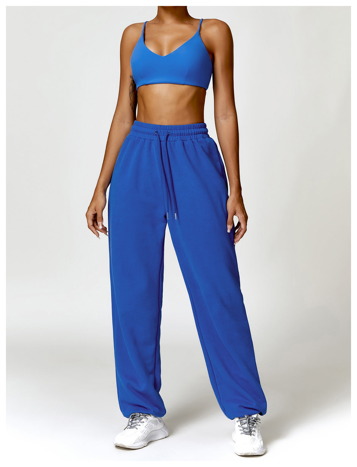 ZIKKA spring high-waisted loose straight leg slacks worn over-legging