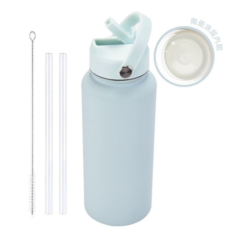 ZIKKA Thermos Portable Handle with Straw Water Cup