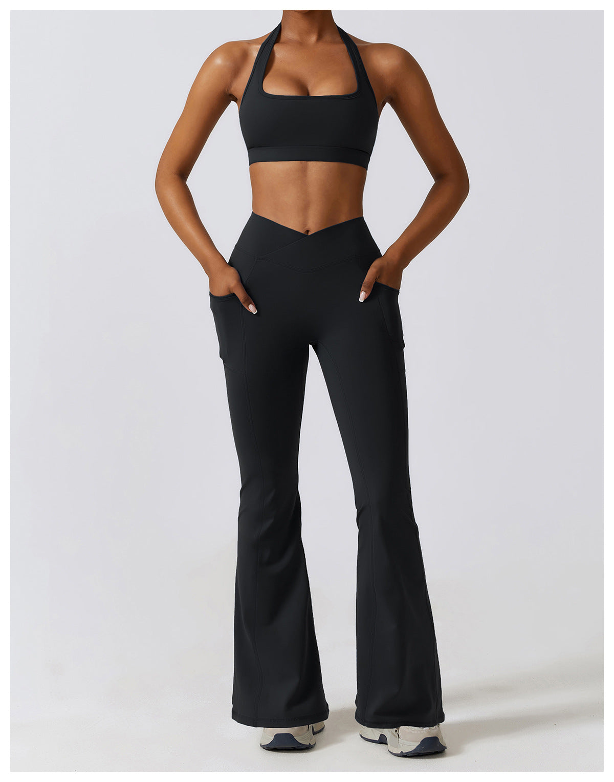 ZIKKA Wide leg lifting hip high waist micro flared pants