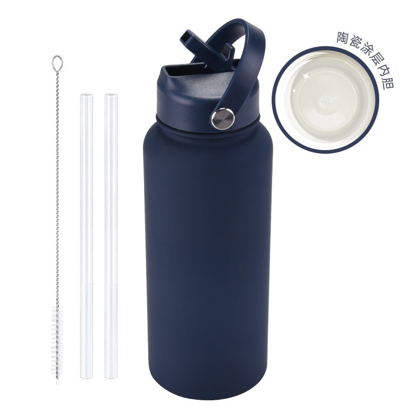 ZIKKA Thermos Portable Handle with Straw Water Cup