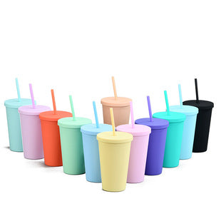 ZIKKA double layered plastic straw cup